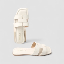 Rasteira Feminina Gabriela Essenciais Vazados Off White
