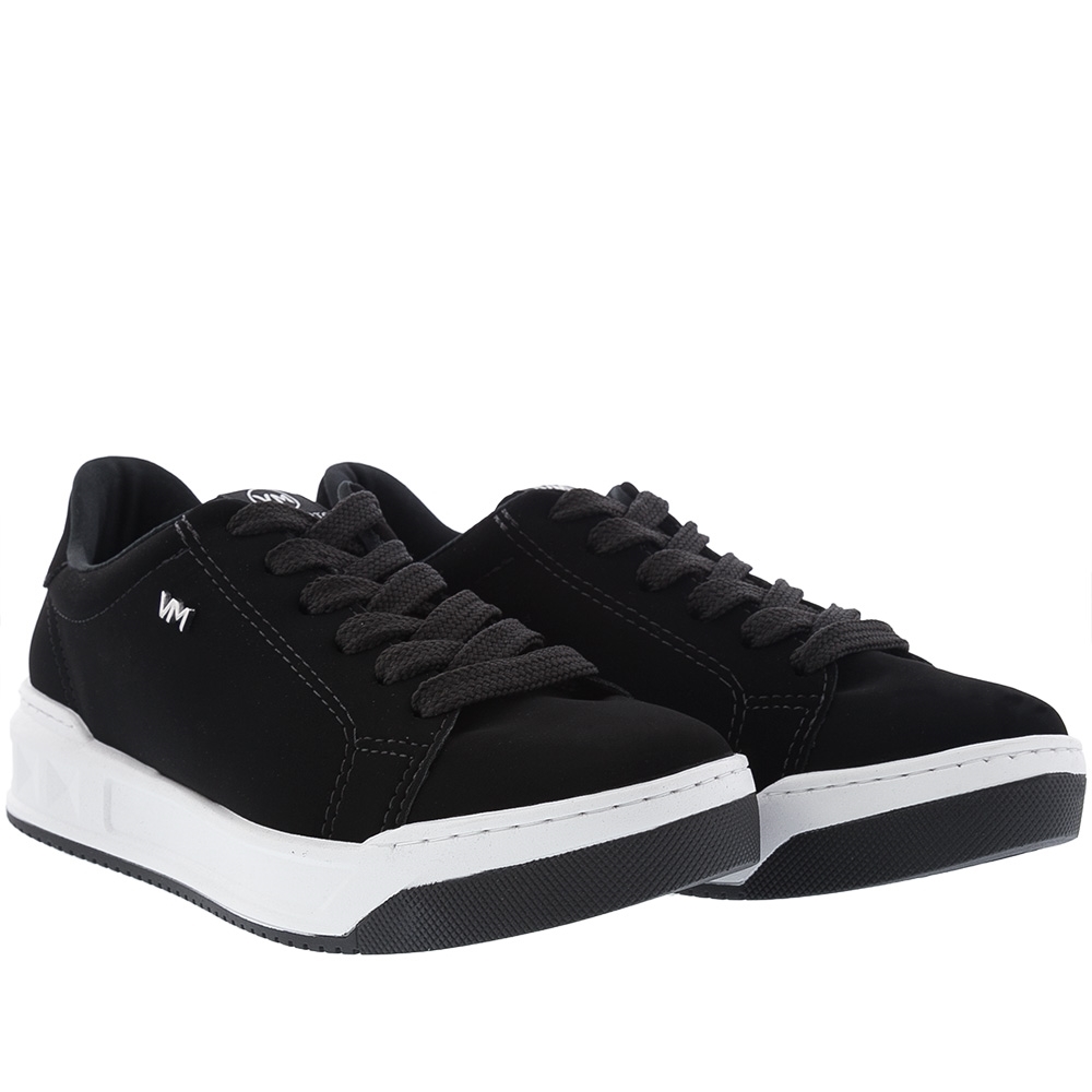 Tênis Via Marte Flatform Recortes Nobuck Preto Preto