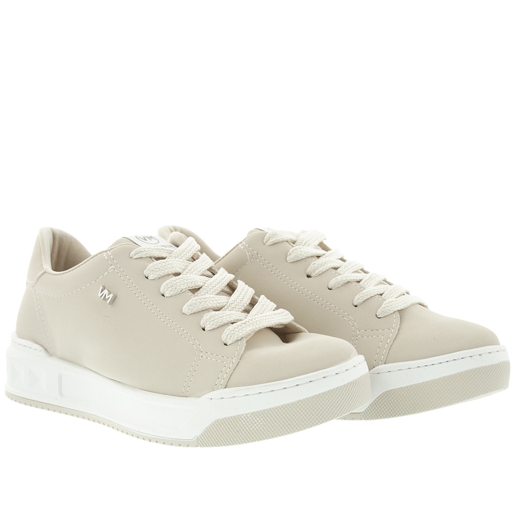 Tênis Via Marte Flatform Pespontos Nobuck Bege Bege