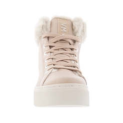 Tênis Feminino Forrado de Lã Botinha Flatform Peluciado Caramelo |  Todamulher.com.br