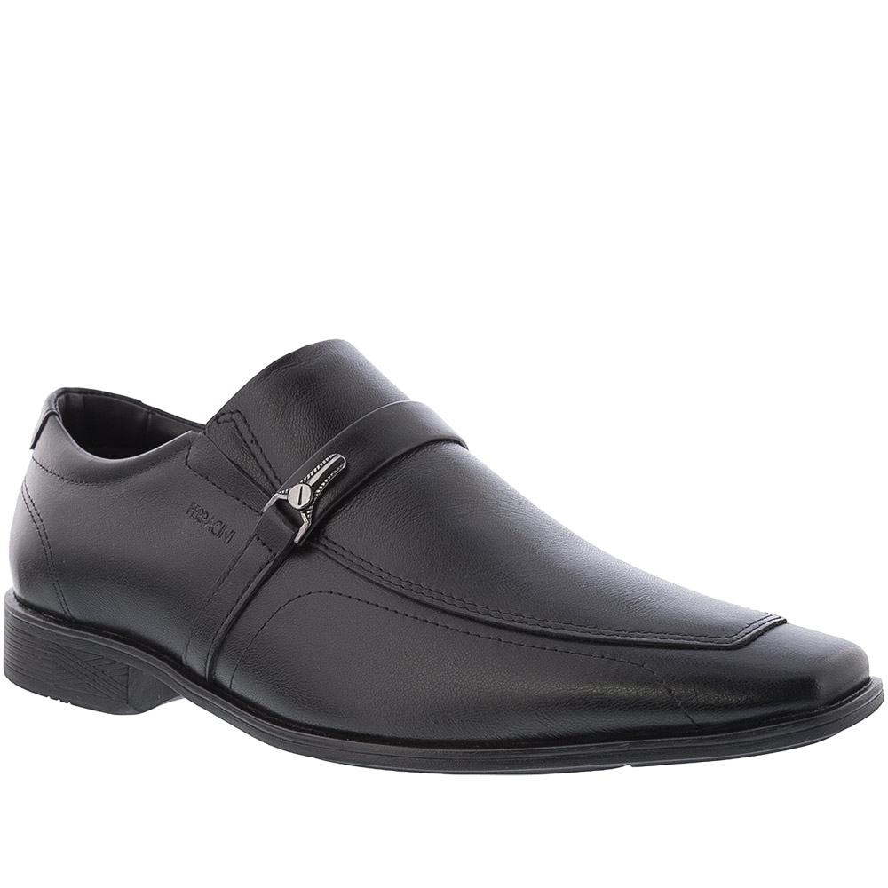 Sapato Social Ferrracini Detalhe Fivela Couro Preto Preto