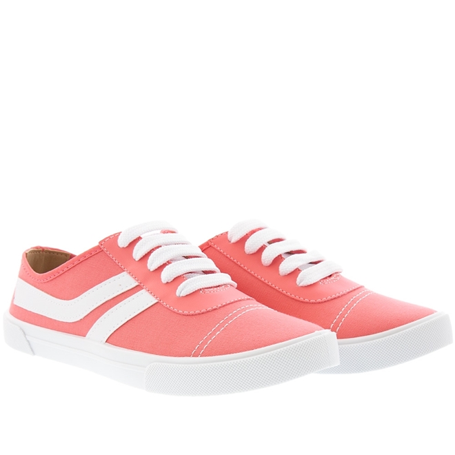 T nis Moleca Casual Listras Lona Coral