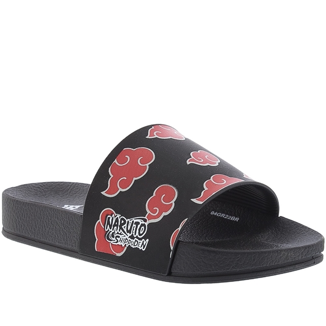 Kit Chinelo Slide Sandália + Chinelo Anime Naruto Mangá Akatsuki Nuvens  Vermelhas - Escorrega o Preço