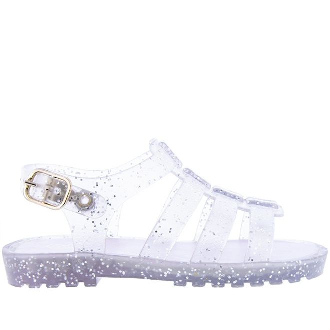 Sand lia Aranha Infantil Pimpolho Metalizada Glitter Prata