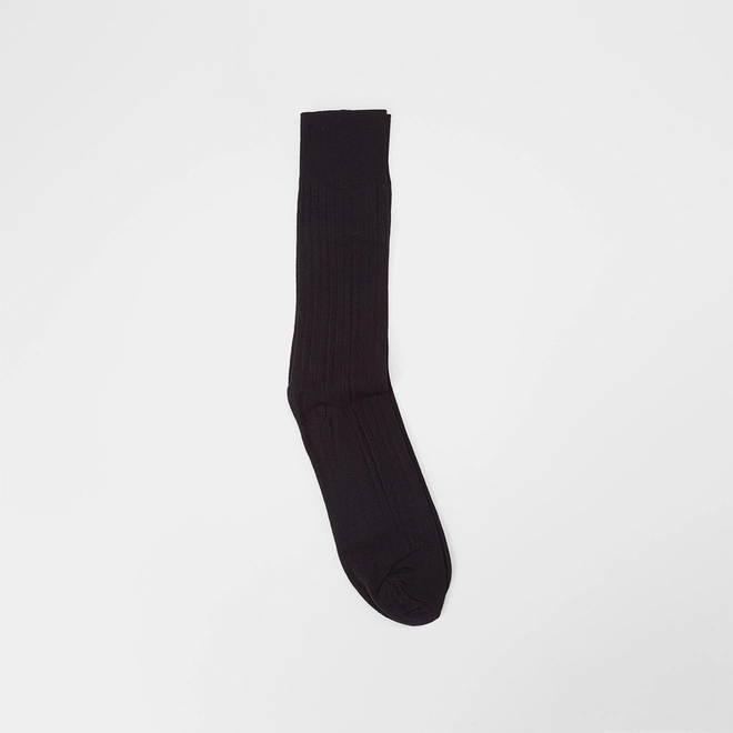 Meia Clássica Masculina Selene Canelada Preto