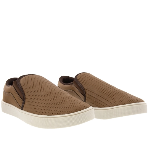 Slip On Woche Detalhe Perfuros Caramelo