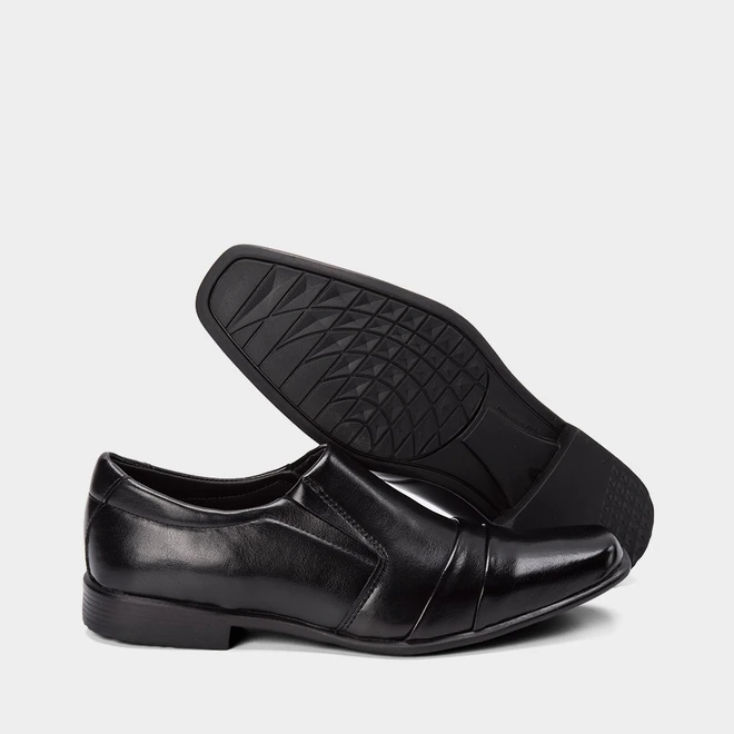 Sapato Social Woche Detalhe Recortes Preto