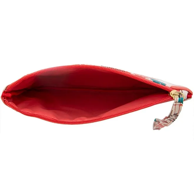 Necessaire Gabriela Folhas Texturizada Coral