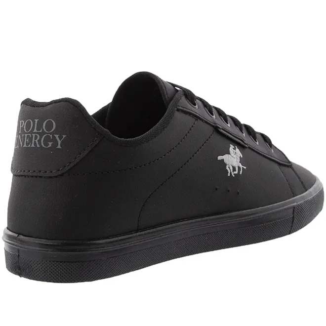 Tênis Polo Energy Casual Detalhe Bordado Preto