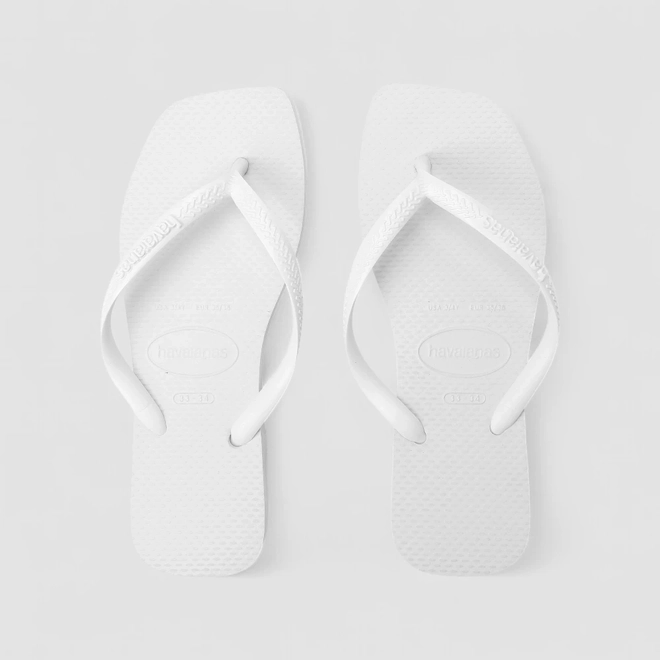 Chinelo Feminino Havaianas Slim Square Original Branco