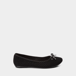 Sapatilha Feminina Moleca Perfuros Laço Nobuck Preto
