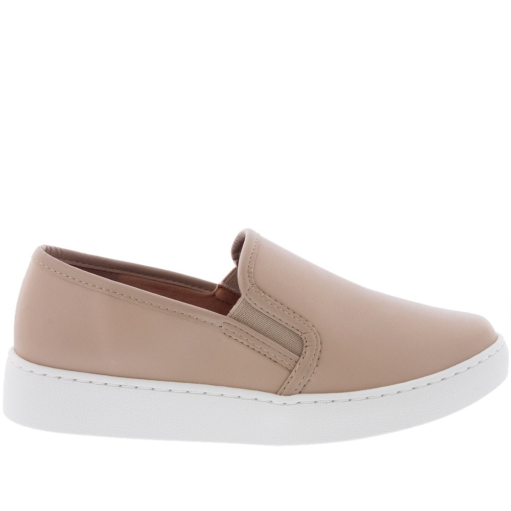 Slip On Vizzano Detalhe Pespontos Nude