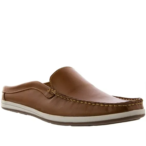 Mocassim Mule Woche Pespontos Couro Caramelo