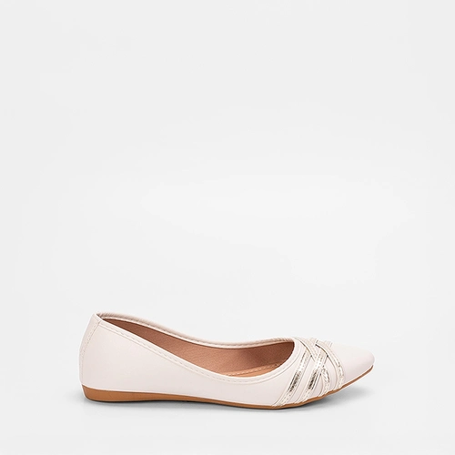 Sapatilha Penélope Detalhe Tiras Cruzadas Off White