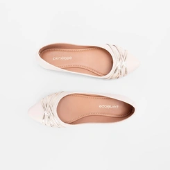 Sapatilha Penélope Detalhe Tiras Cruzadas Off White