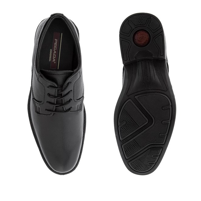 Sapato social couro sales pegada recortes preto