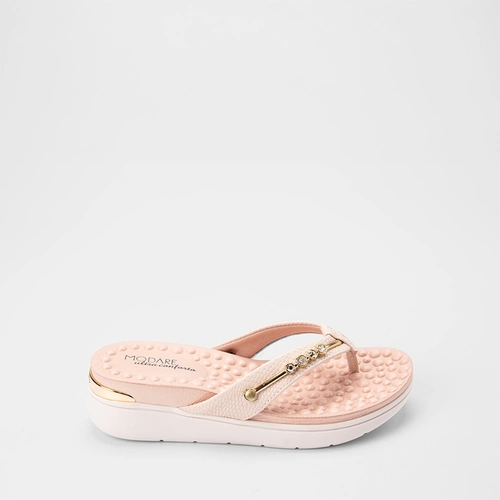 Tamanco Feminino Modare Ultraconforto Anabela Detalhe Metalizado Off White