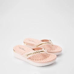 Tamanco Feminino Modare Ultraconforto Anabela Detalhe Metalizado Off White
