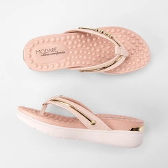 Tamanco Feminino Modare Ultraconforto Anabela Detalhe Metalizado Off White