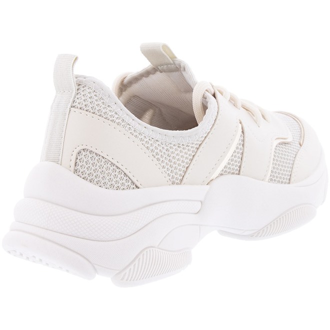 T nis Beira Rio Chunky Recortes Metalizado Mesh Off White