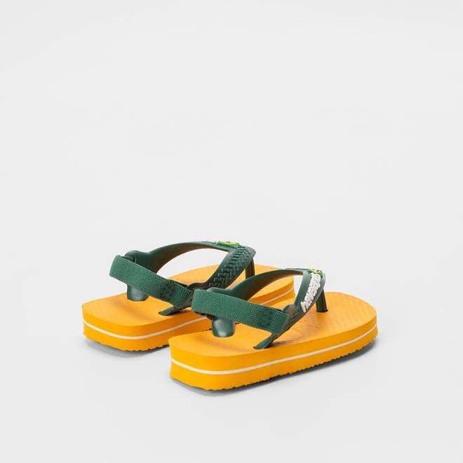 Chinelo Infantil Havaianas Baby Brasil Logo Elástico Amarelo