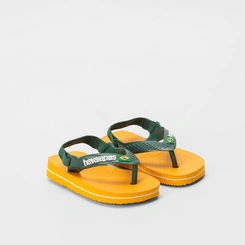 Chinelo Infantil Havaianas Baby Brasil Logo Elástico Amarelo