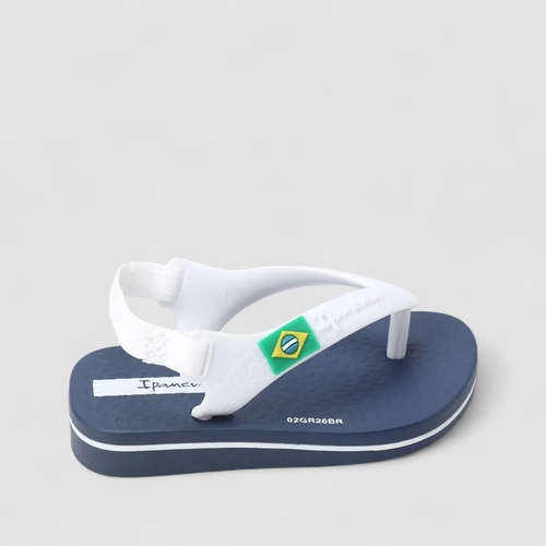Chinelo Bebê Ipanema Brasil Azul & Branco