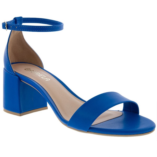 Sandalia salto store grosso azul royal