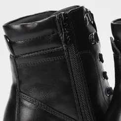 Bota Coturno Mooncity Salto Bloco Ilhós Duplo Preto