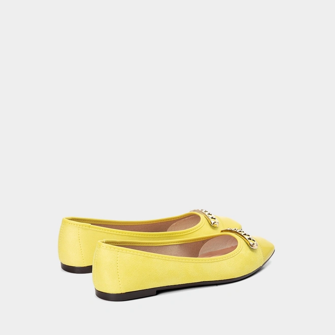 Sapatilha Feminina Moleca Detalhe Metalizado Amarelo