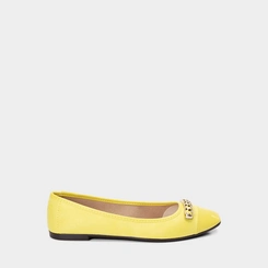 Sapatilha Feminina Moleca Detalhe Metalizado Amarelo