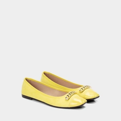 Sapatilha Feminina Moleca Detalhe Metalizado Amarelo