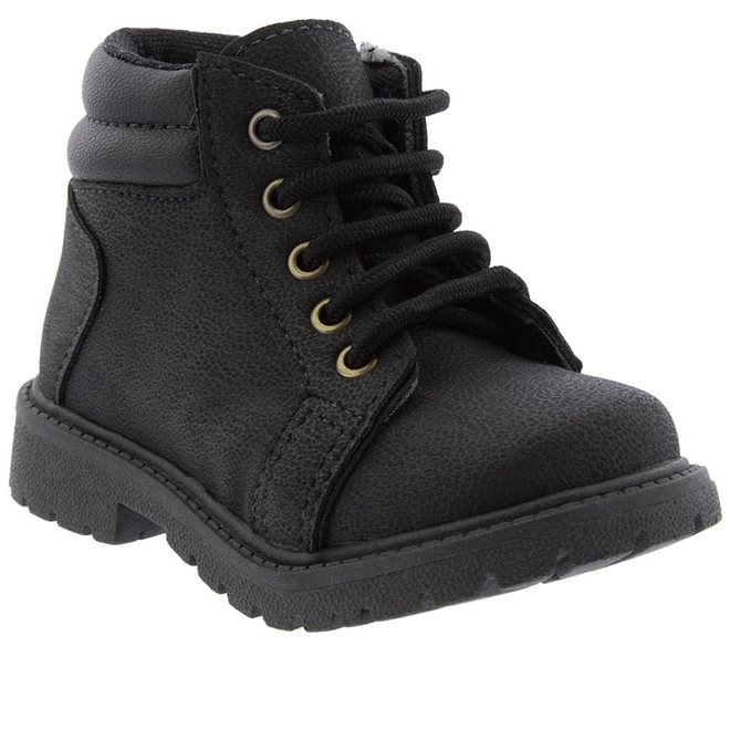 Bota Coturno Infantil Vertus Recortes Preto