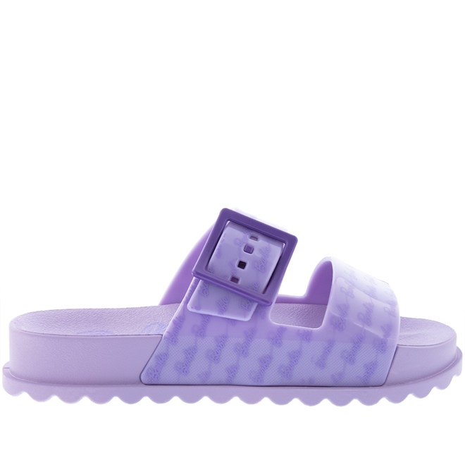 Sandália Infantil Barbie Flatform Fivela Verniz Lilás