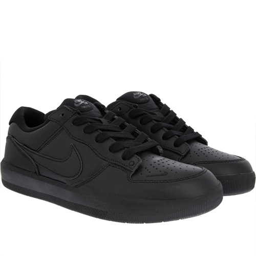 Nike preto best sale de couro