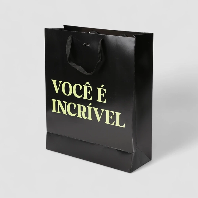 Sacola STZ Grande Você é Incrível Preto