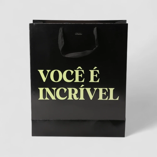 Sacola STZ Grande Você é Incrível Preto