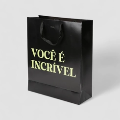 Sacola STZ Grande Você é Incrível Preto