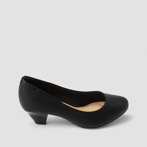 Scarpin Feminino Modare Ultraconforto Salto Bloco Verniz Preto