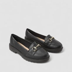 Mocassim Modare Ultraconforto Plataforma Fivela Preto