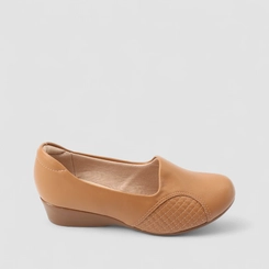 Scarpin Modare Ultraconforto Anabela Matelassê Caramelo
