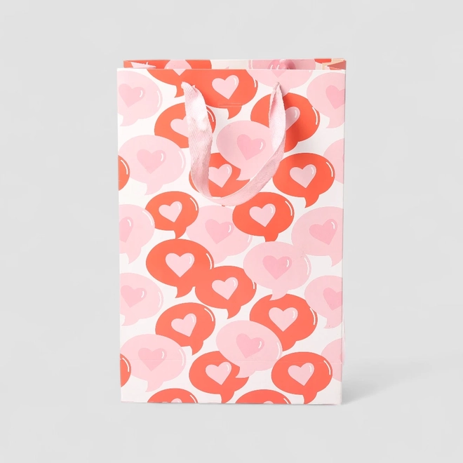 Sacola STZ Pequena Corações Rosa