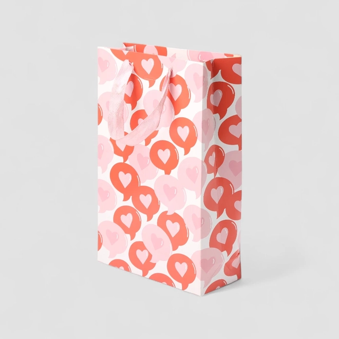Sacola STZ Pequena Corações Rosa