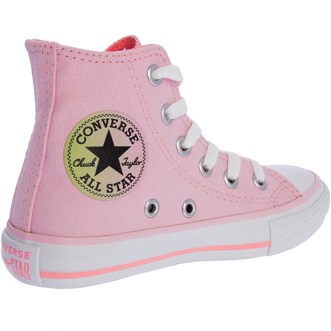 Tênis Infantil Feminino Converse All Star Cano Alto Rosa Glitter Converse  na Carroussel Kids