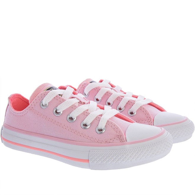 Tênis Infantil Converse All Star Cano Alto Rosa Clássico na