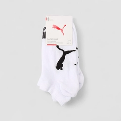 Kit Meia Invisível Infantil Puma 3 Pares 29-34 Branco