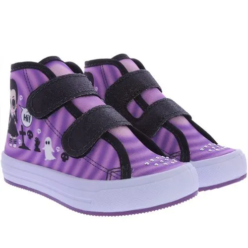 Tênis Infantil Gabrielinha Cano Alto Wandinha Glitter Roxo