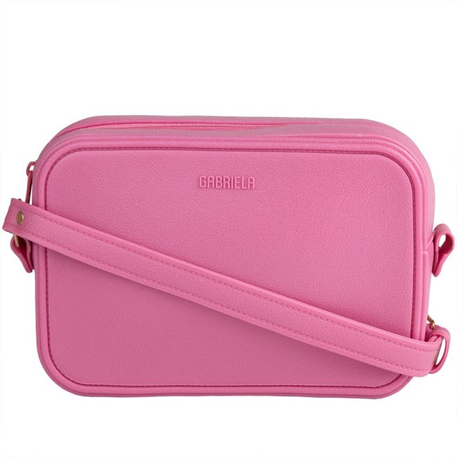 Bolsa Tiracolo Pequena Gabriela Texturizada Pink