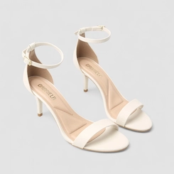 Sandália Gabriela Salto Fino Fivela Off White