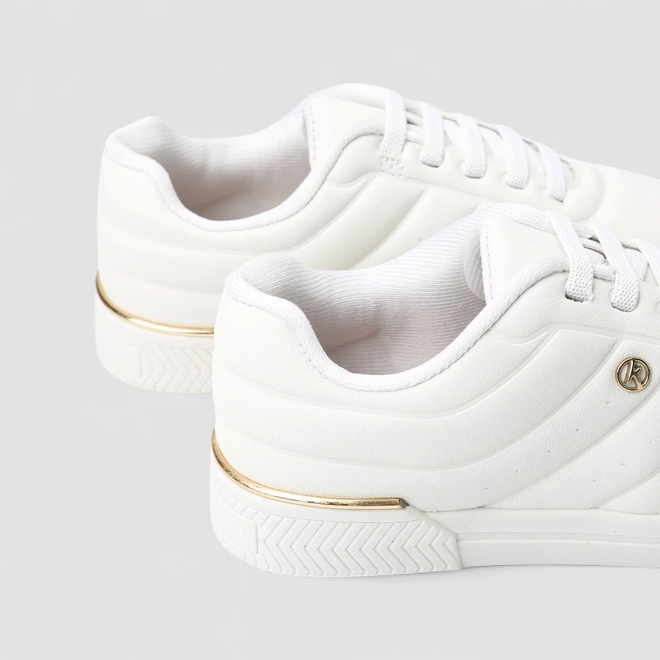 Tênis Kolosh Sport Style Impulse Casual Feminino Metalizado Branco